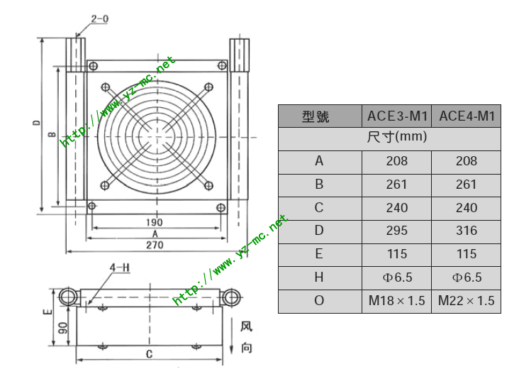 风冷机ACE4-M1尺寸图