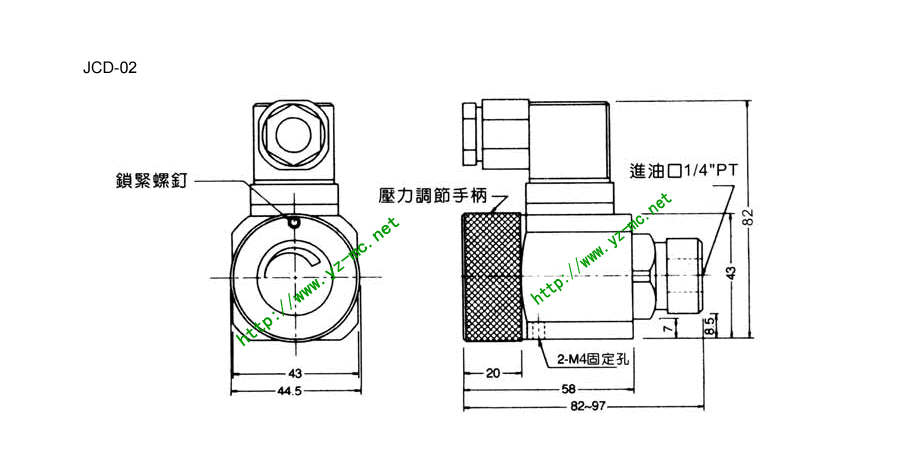 压力继电器JCD-02S尺寸图