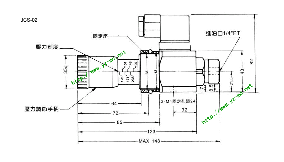 压力继电器JCS-02N尺寸图